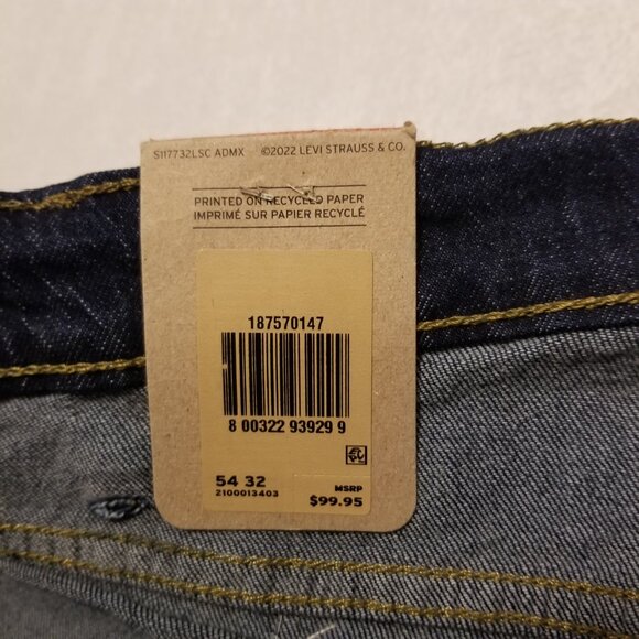 NWT Levi's 541 Men's Athletic Taper Big and Tall Stretch W54 L32 Dark Wash Jeans - Picture 10 of 13